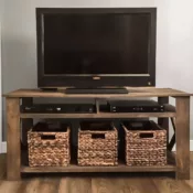 Pallet TV Stand view build with DIY plans